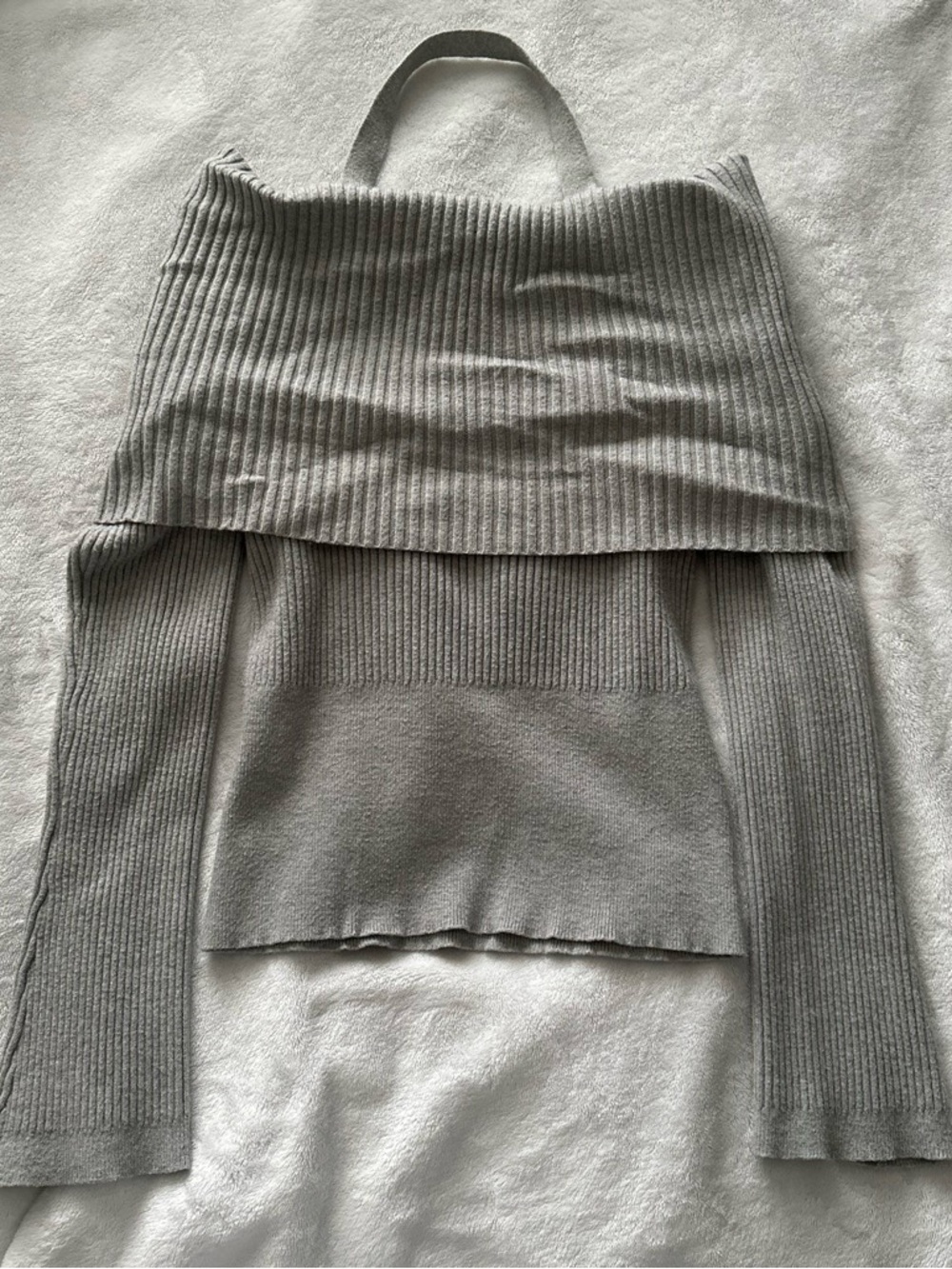 DAZY Grey Light Gray Ribbed Knit Women's Skirt